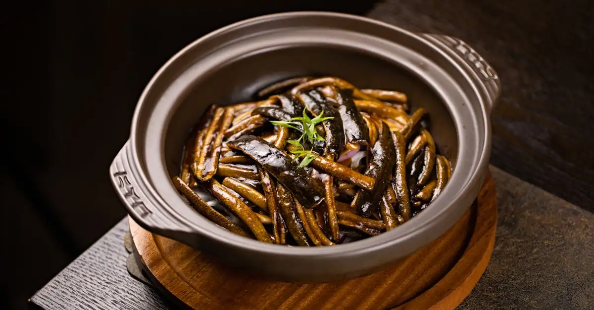 Aubergine roerbakken